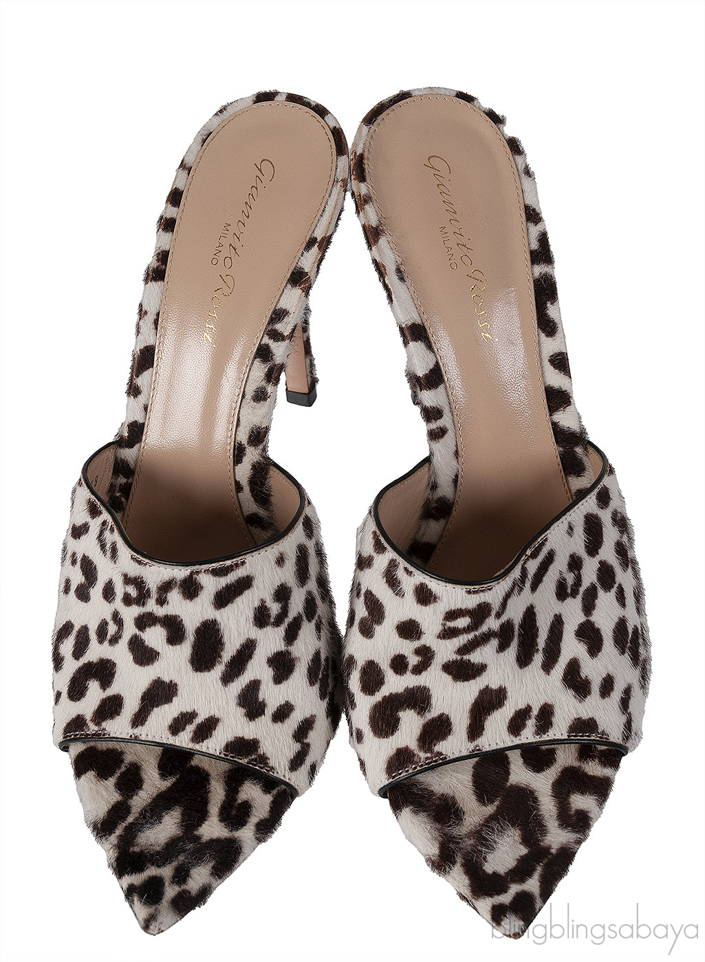 Gianvito Rossi Alice Leopard Print Calf Hair Mules