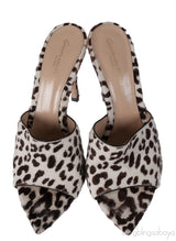 Gianvito Rossi Alice Leopard Print Calf Hair Mules