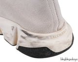 White Speed Stretch-knit High Top Kids Sneakers