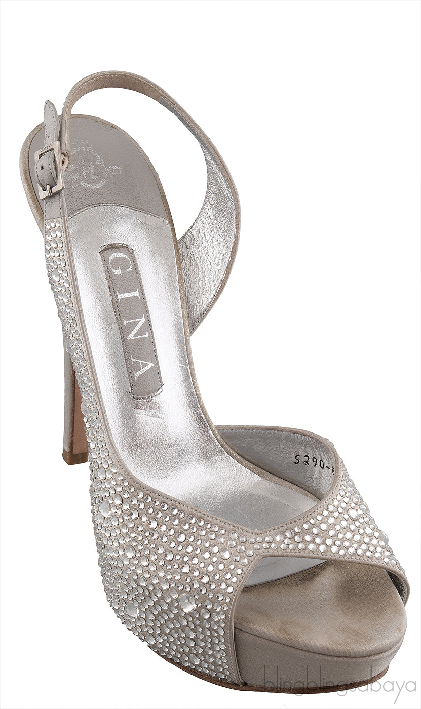 Silver Crystal Platform Heels
