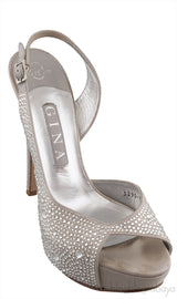 Silver Crystal Platform Heels