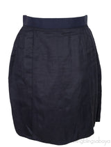 Black & Dark Blue Pleated Detail Skirt
