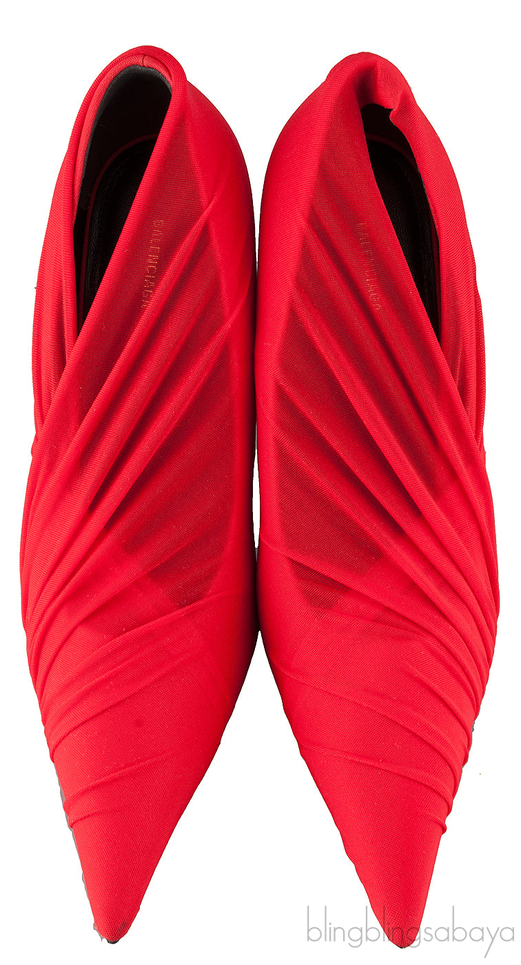Red Pointy Wrap Pump