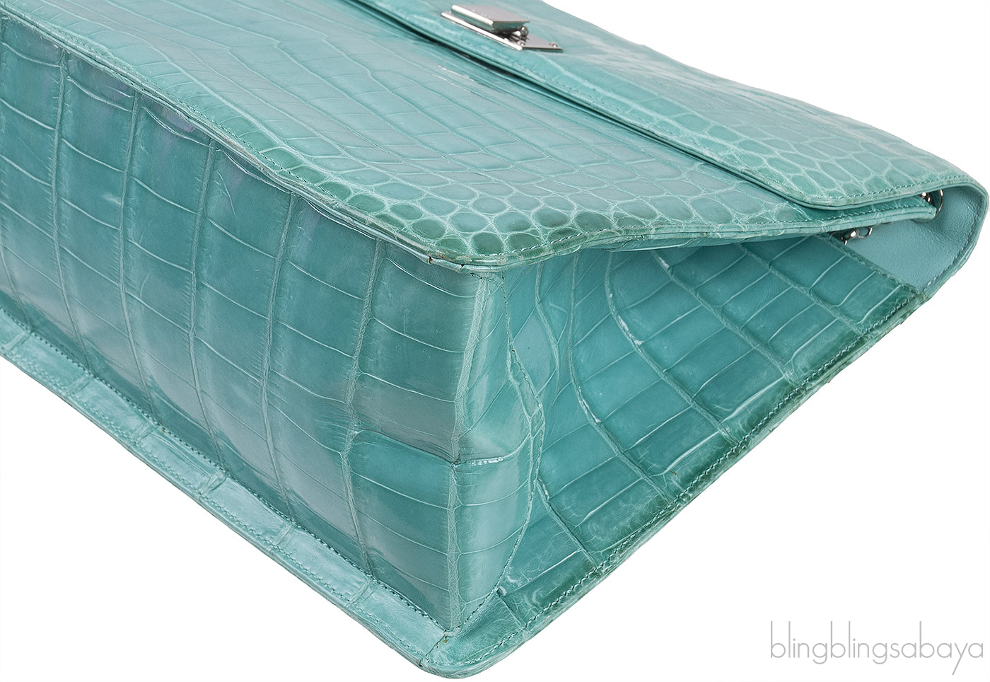 Glazed Crocodile Lunchbox Large Tiffany Blue Bag