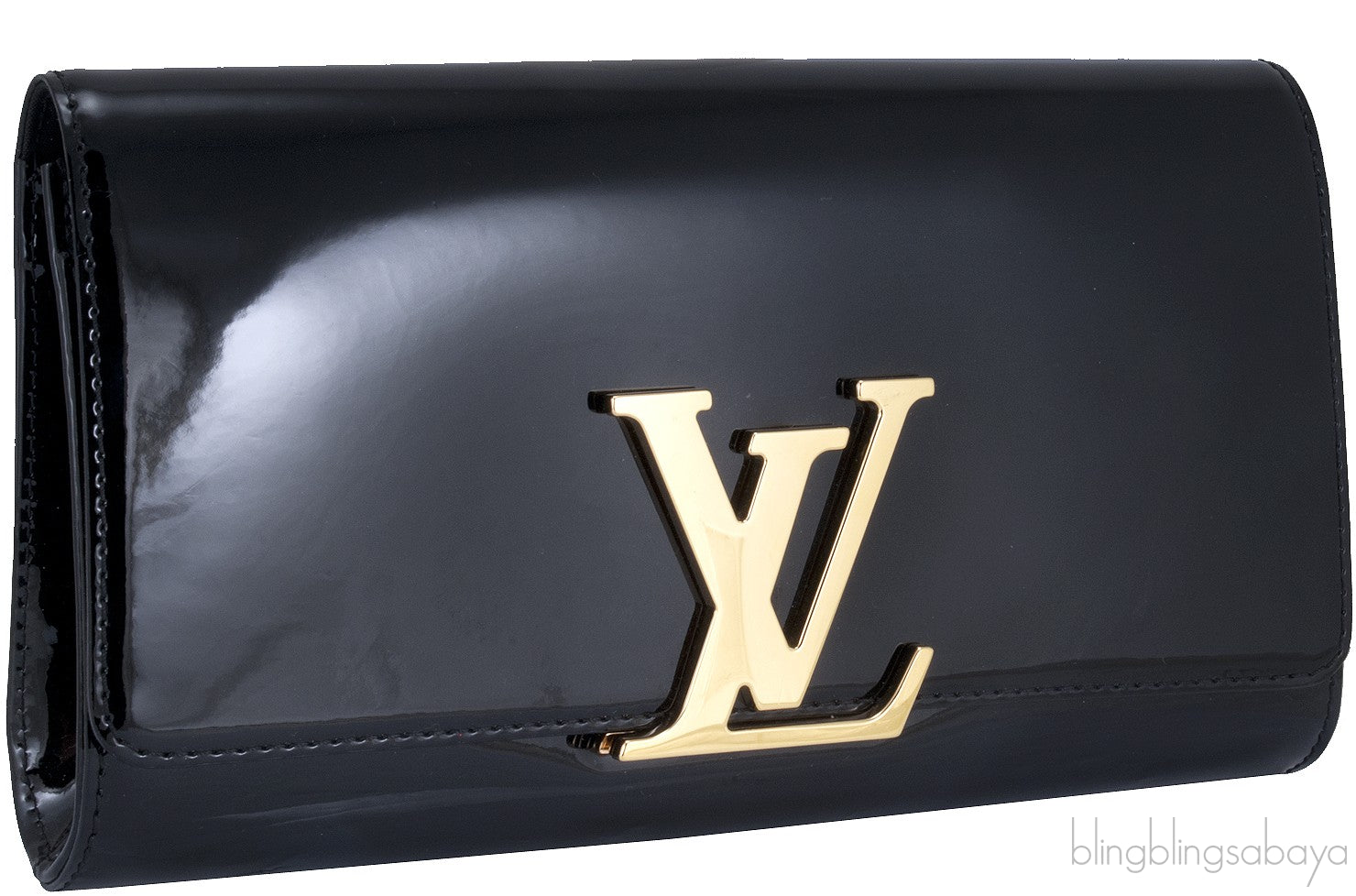 Louise Black Patent Clutch