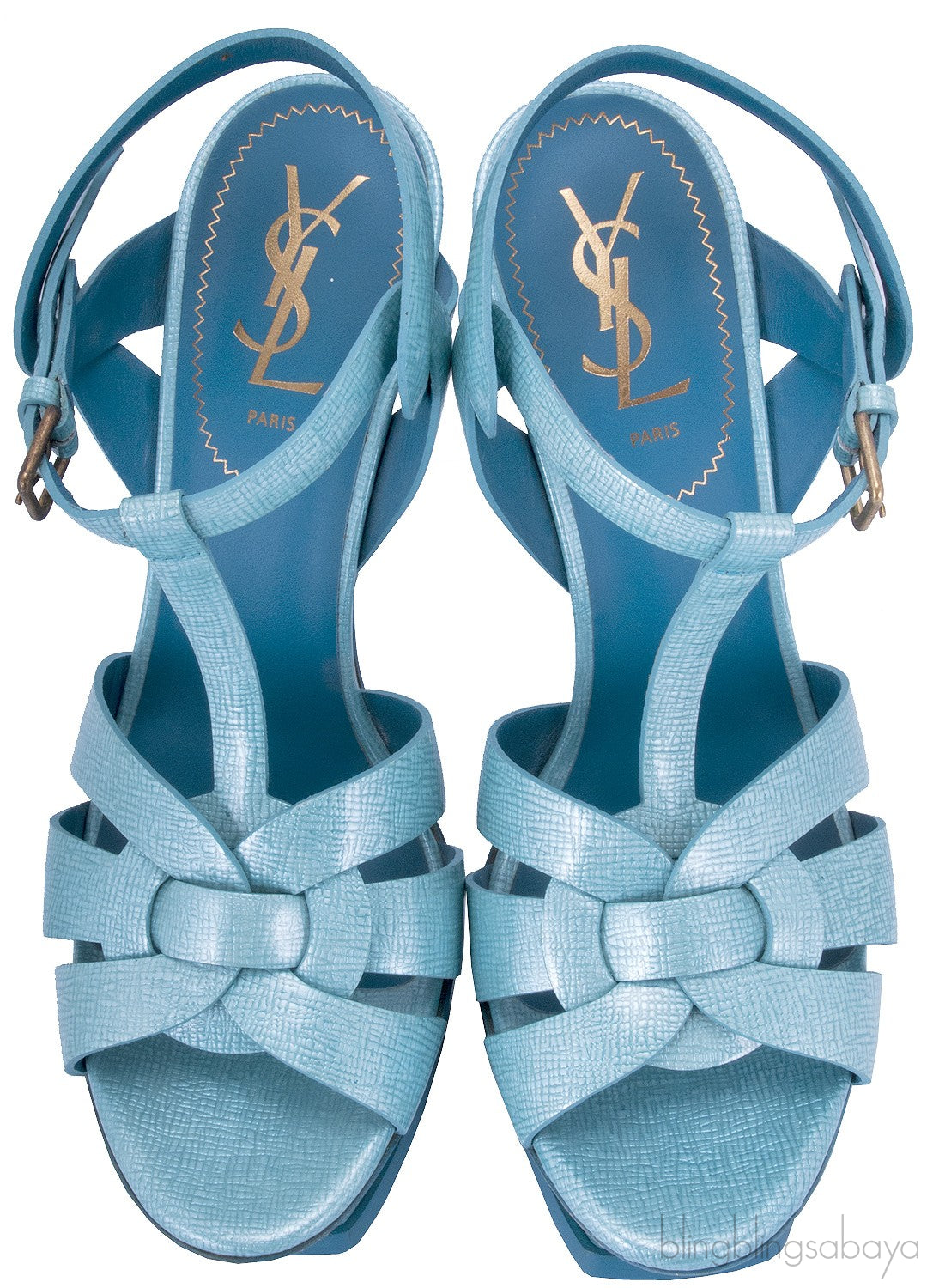 Aqua Patent Textured Leather Tribute