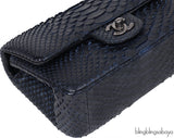 Chanel Black/Blue Python Mini Flap bag RHW