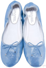 Metallic Blue Ballet Flat