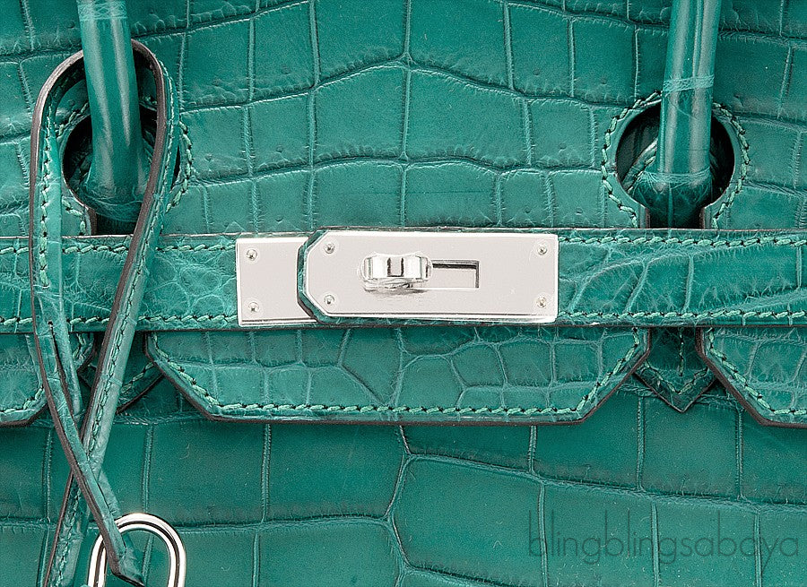 Birkin 35 Malachite Matte Crocodile