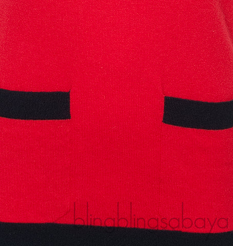 Red Sleeveless Wool Top