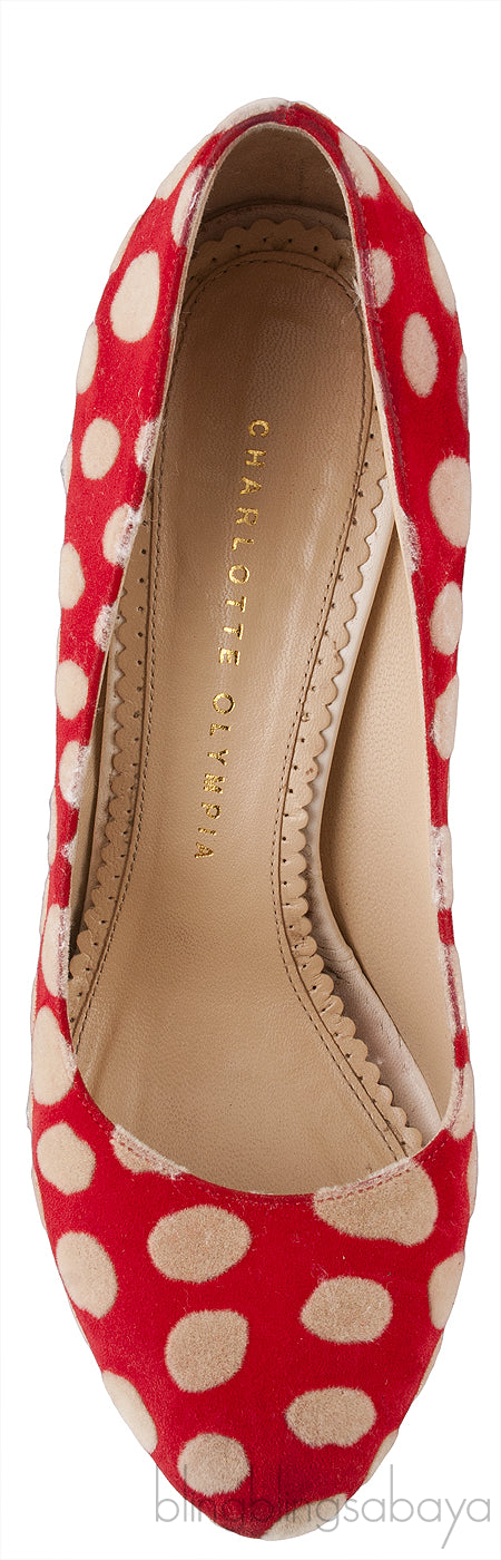 Polka Dot Red Platform Heels