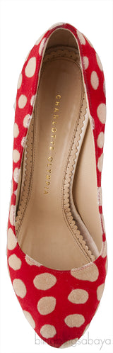 Polka Dot Red Platform Heels