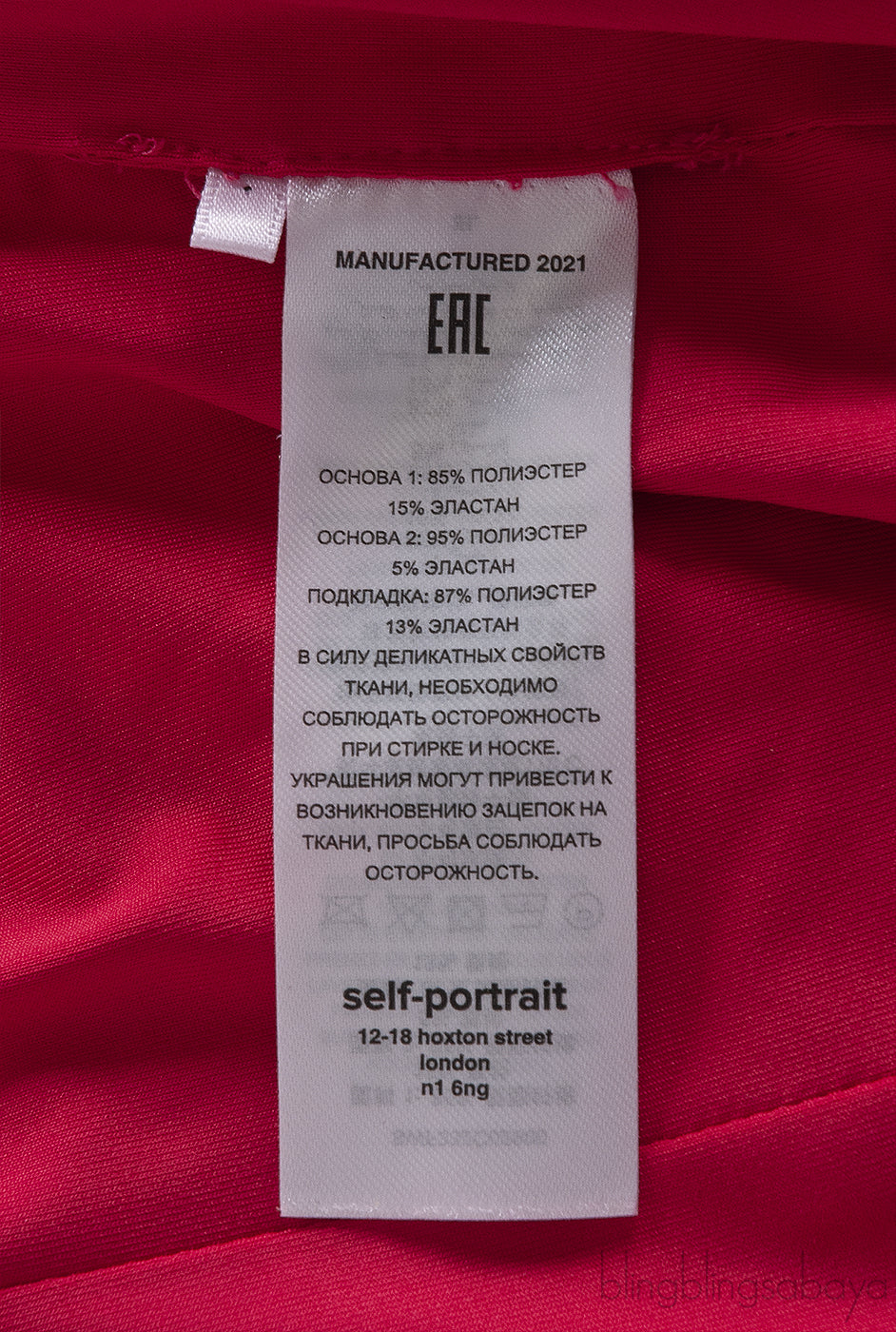 Self-Portrait Fuchsia Pink Jersey Cut out Top & Ruched Skirt