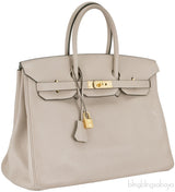Birkin 35 Gris Tourterelle GHW