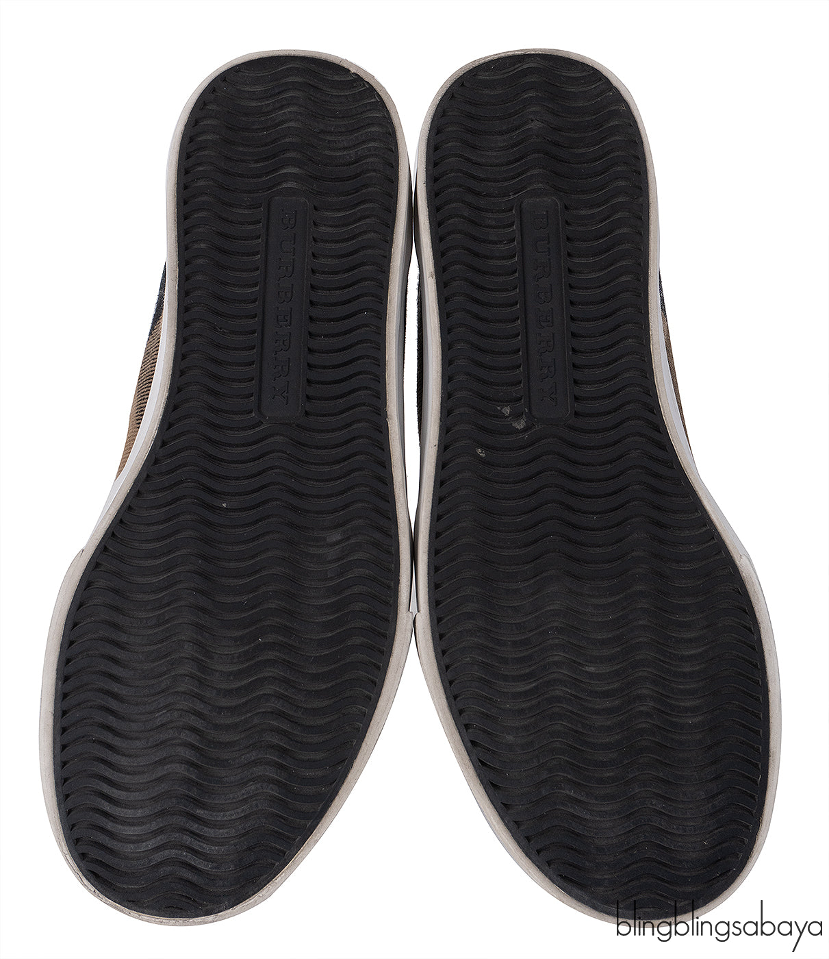Burberry Kids Nova Check Print Strap Leather Sneakers