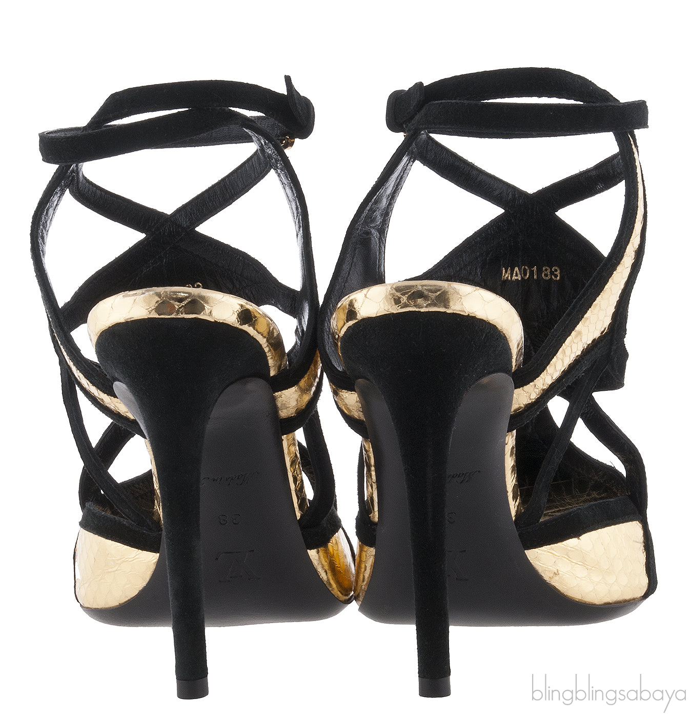 Gold Sunset Suede Leather Heels