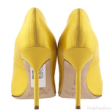 Yellow Jeweled Pointed Pump