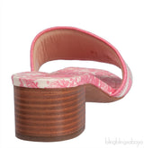Dway Pink Embroidered Heeled Slide