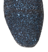 Dark Blue Glittery Flat Shoes