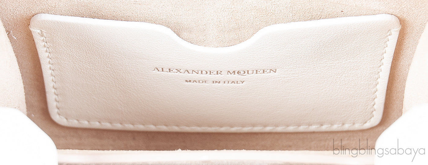 Alexander McQueen Cream Tweed Nano Box Handbag