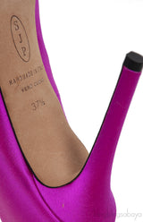 Pink Satin Crystal Embellished Heels