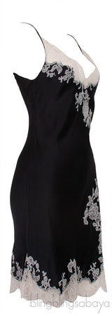 Black & White Lace Trim Cami Dress
