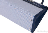 Kelly 28 Sellier Toile Quadrille Veau Swift Ecru-Mauve-Blue