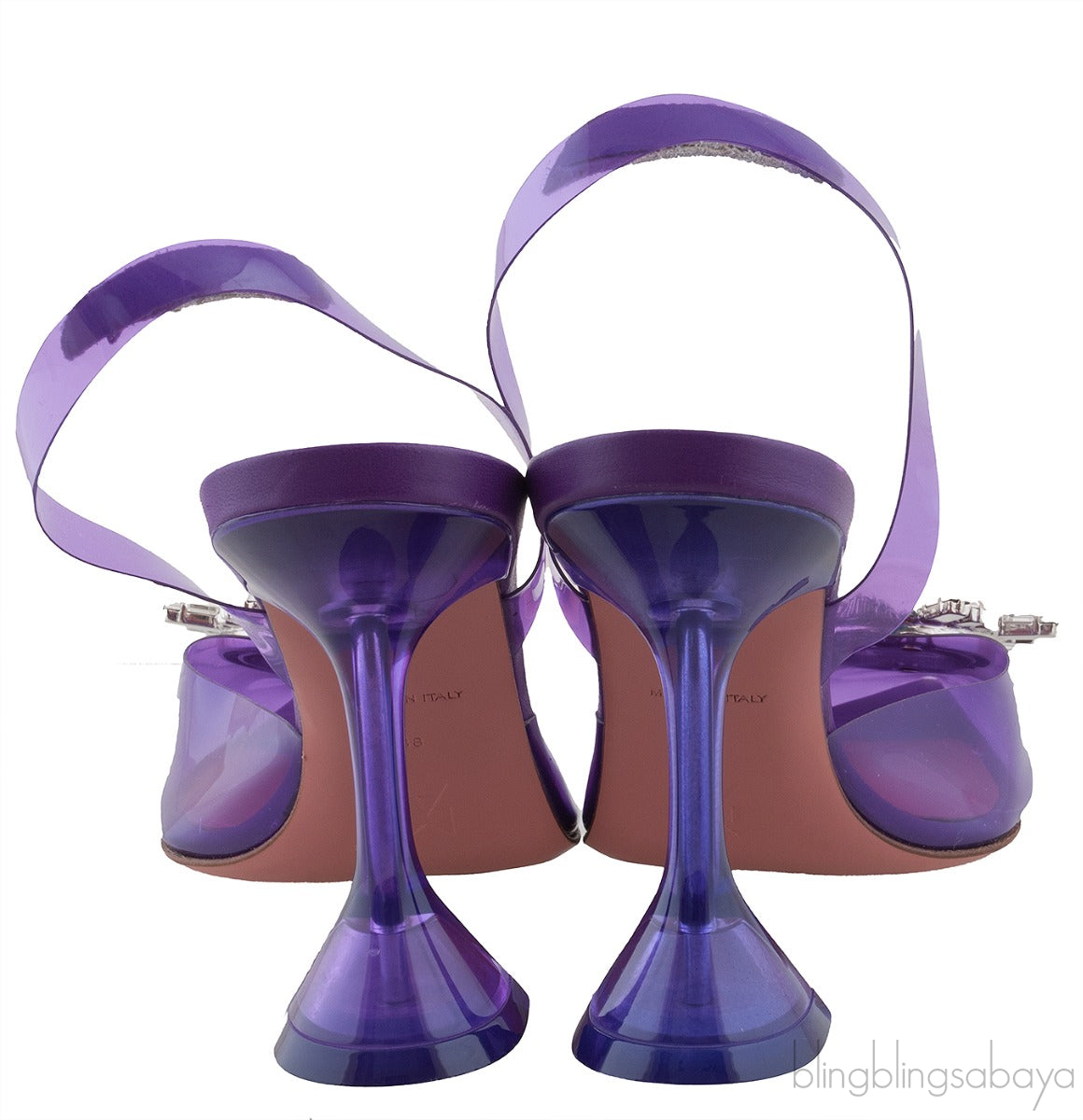 Purple Begum Crystal-embellished PVC Slingback