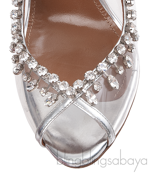 Aquazzura PVC Crystal Slingback Heels