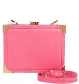 Lizard-Embossed Leather Shoulder Bag