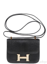 Hermes Vintage Constance Micro 14 Black Varanus Lizard GHW
