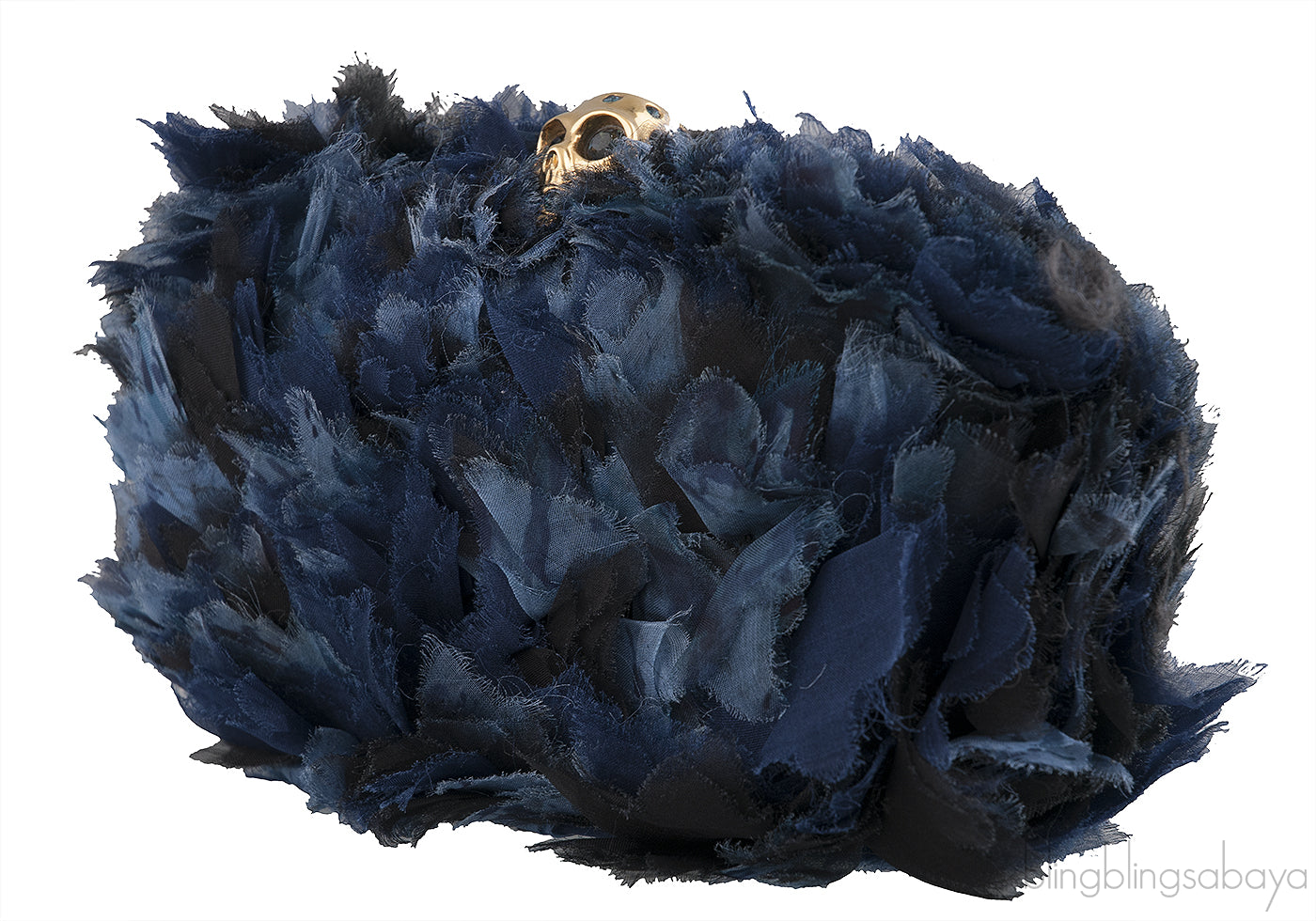 Alexander McQueen Skull Fabric Embellished Hard Clutch