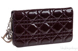 Dior Plum Cannage Patent Continental Wallet