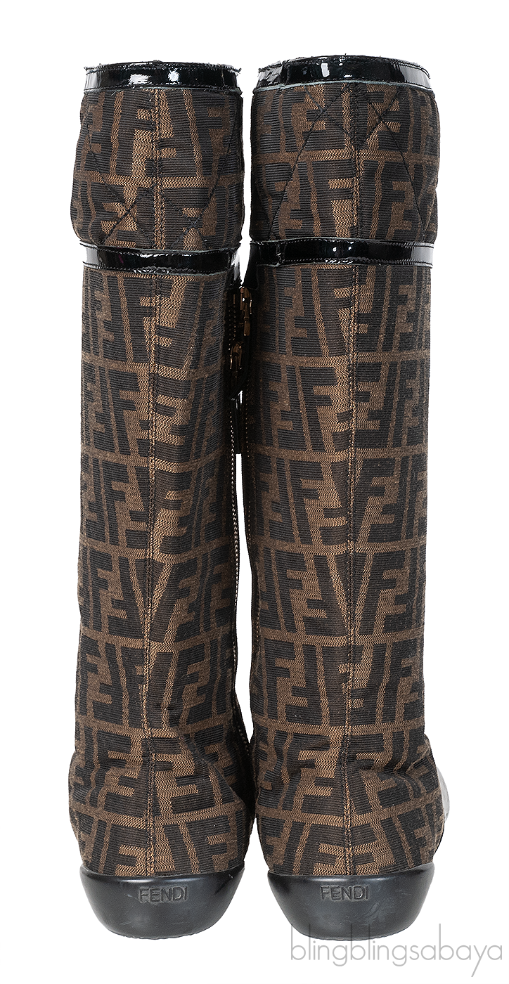 Fendi FF Brown Monogram Boots