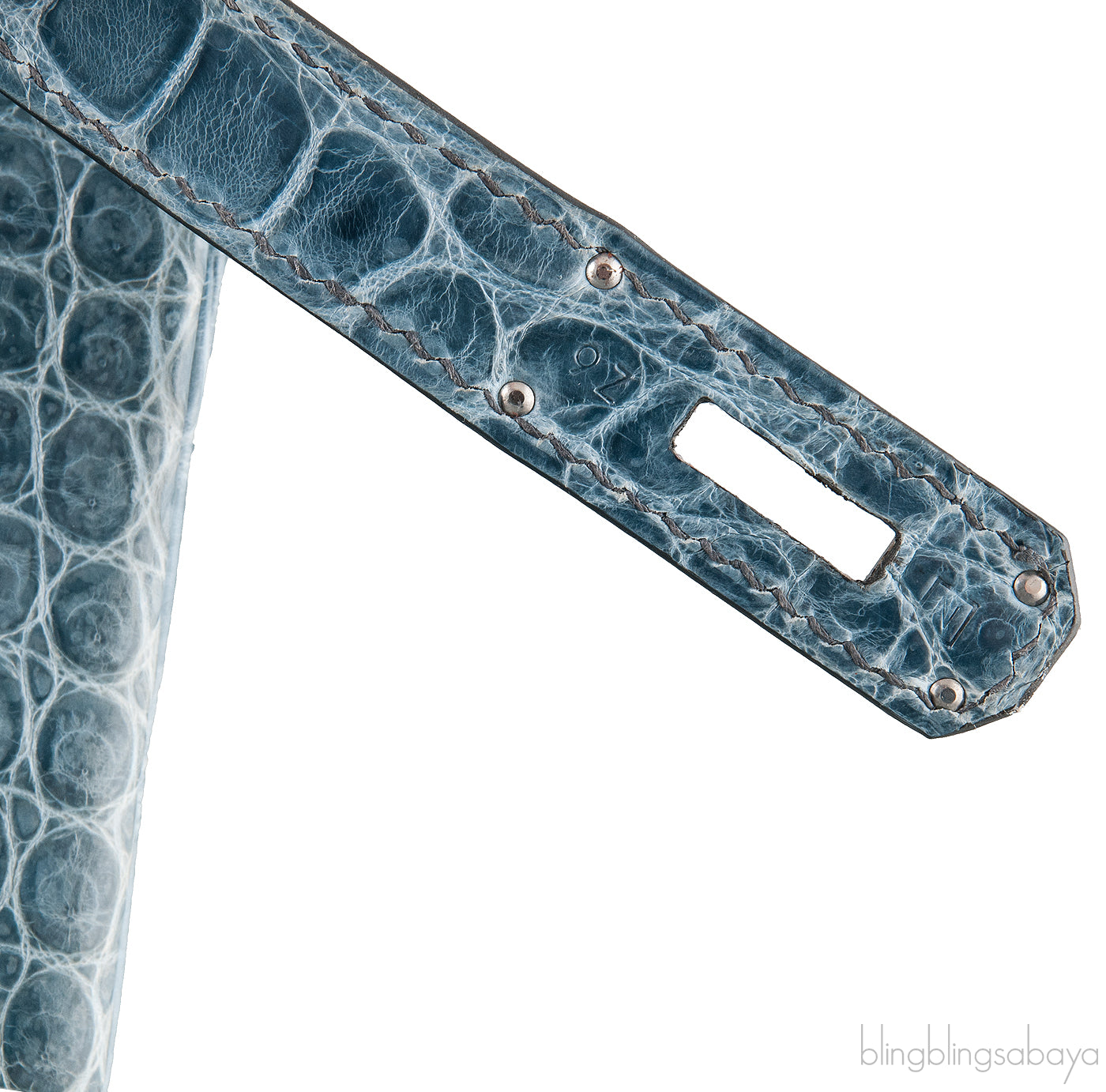 Birkin 35 Blue Tempete Porosus PHW