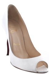 Jolly White Patent Squiggle Heel