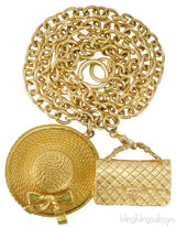 Vintage CC Bag & Hat Motif Long Neck.