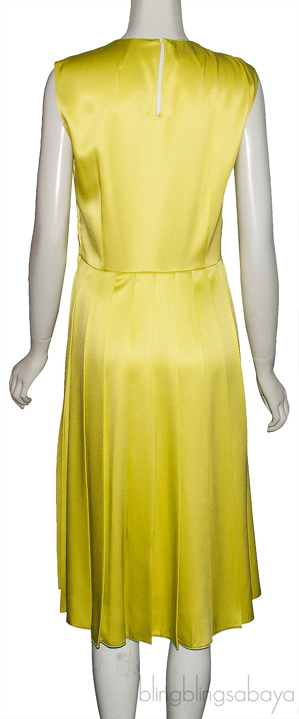 Neon Green Pleated Dress