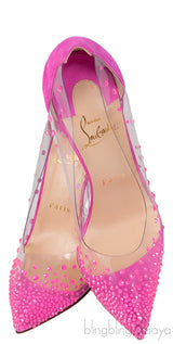 Pink PVC Crystal Heels