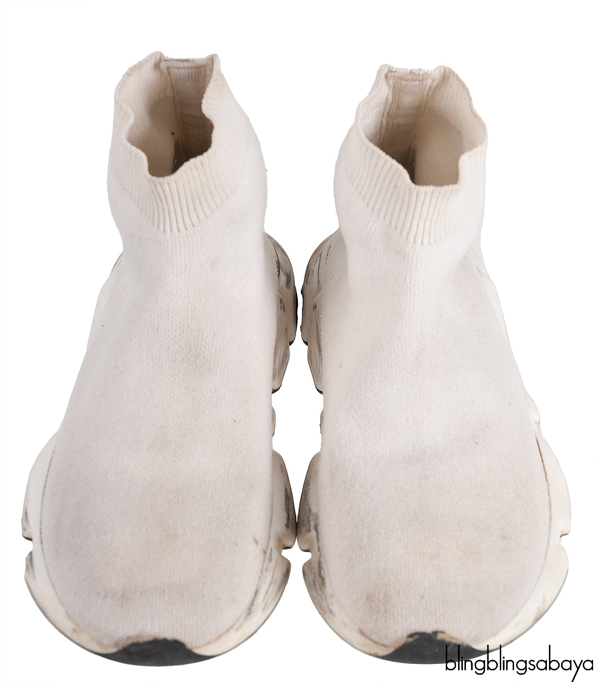 White Speed Stretch-knit High Top Kids Sneakers