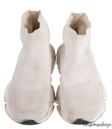 White Speed Stretch-knit High Top Kids Sneakers