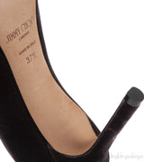 Jimmy Choo Marvel Dark Mink Brown Velvet Heels