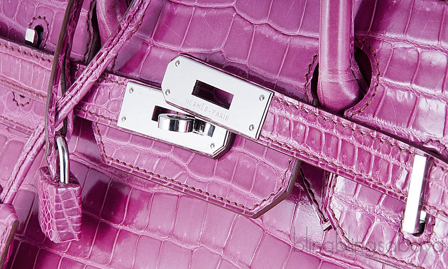 Birkin 30 Fuschia Pink Crocodile
