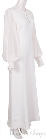 White Long Sleeves Jumpsuit