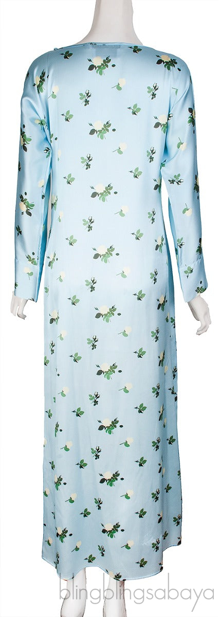 Sky Blue Floral Maxi Dress