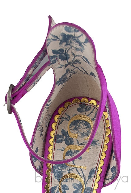 Fuchsia Satin Daisy 105 Slingback