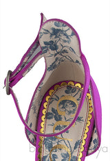 Fuchsia Satin Daisy 105 Slingback