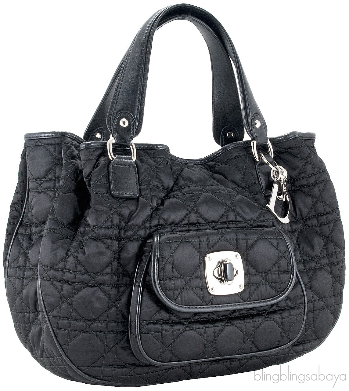 Charming Lock Black Satin Bag