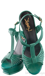 Green Strappy Slingback Sandals