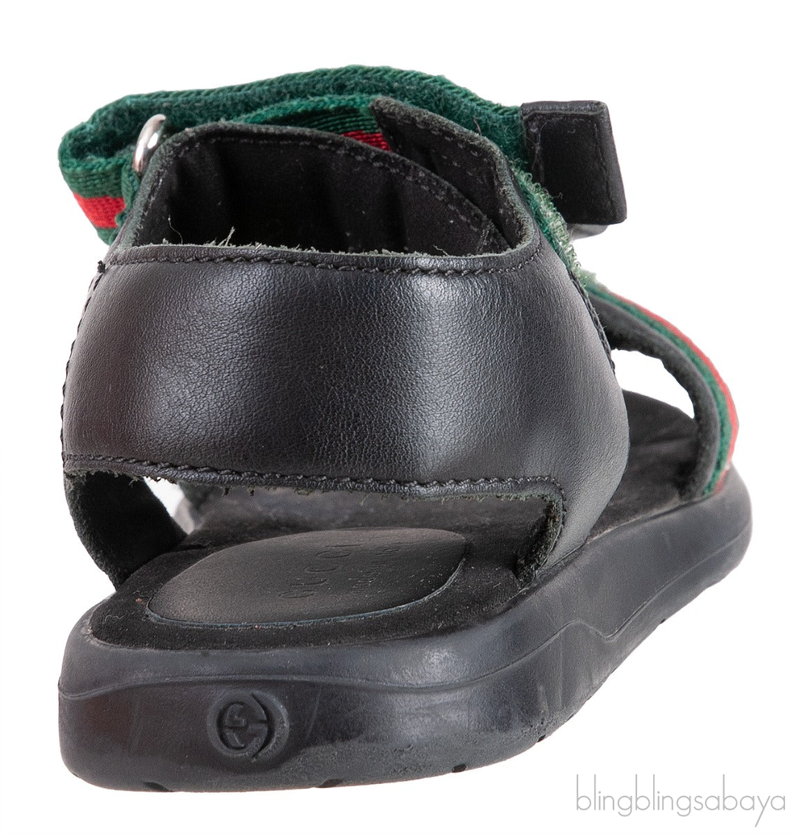 Black Strappy Web Kids Sandals